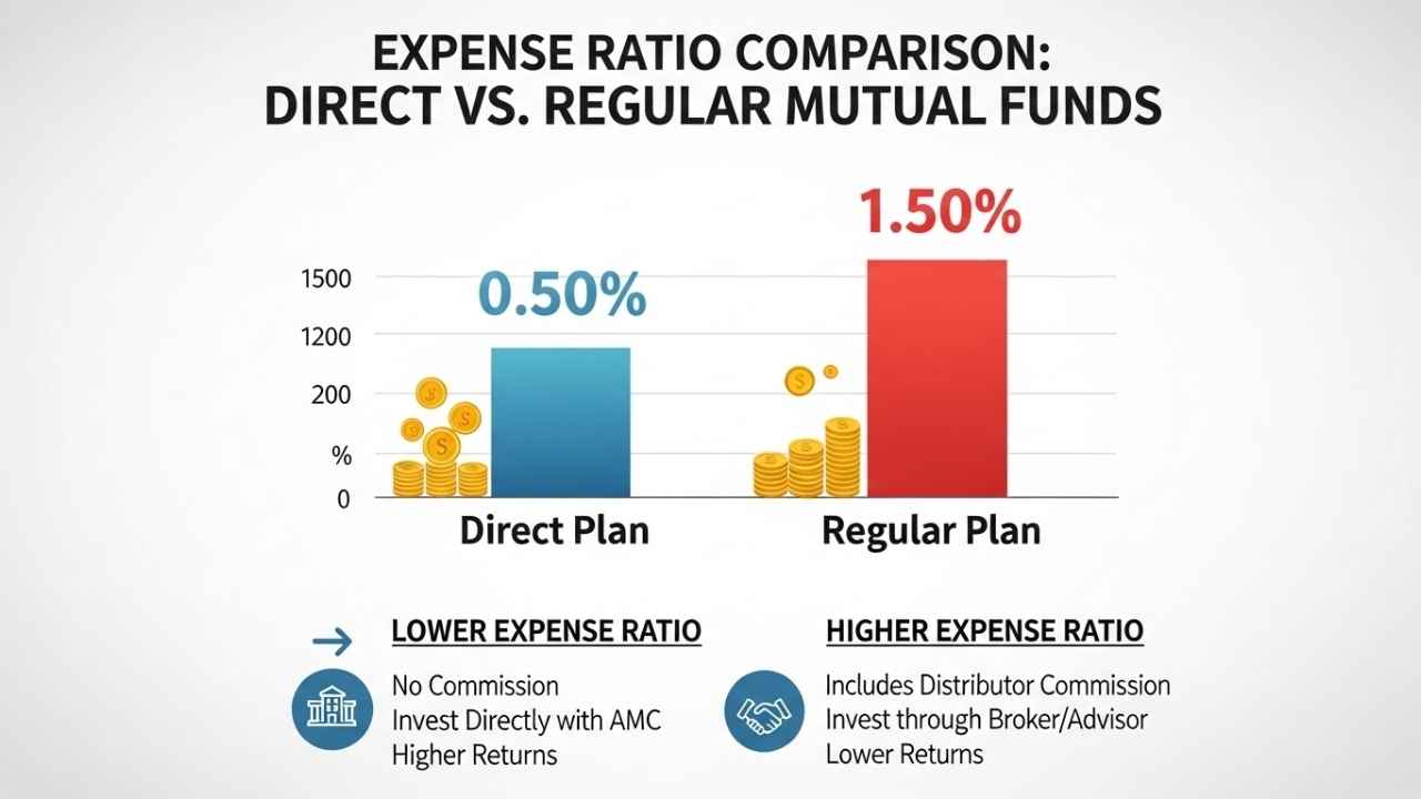 Difference in Expense Ratio Between Direct and Regular Mutual Funds